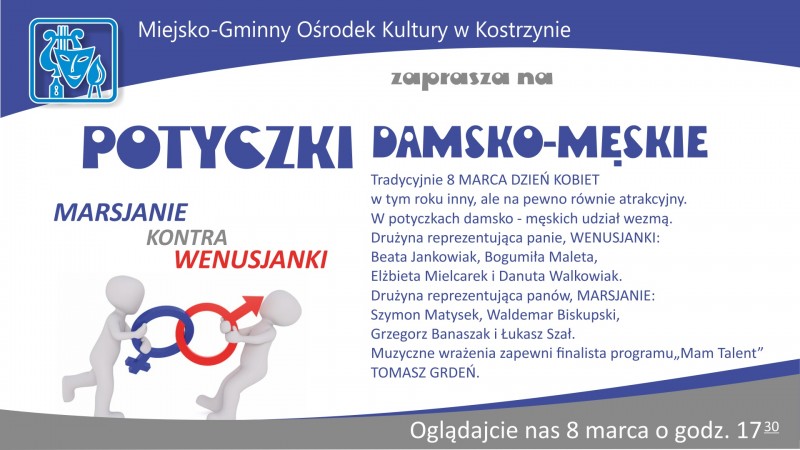 ZAPRASZAMY NA POTYCZKI DAMSKO - MĘSKIE